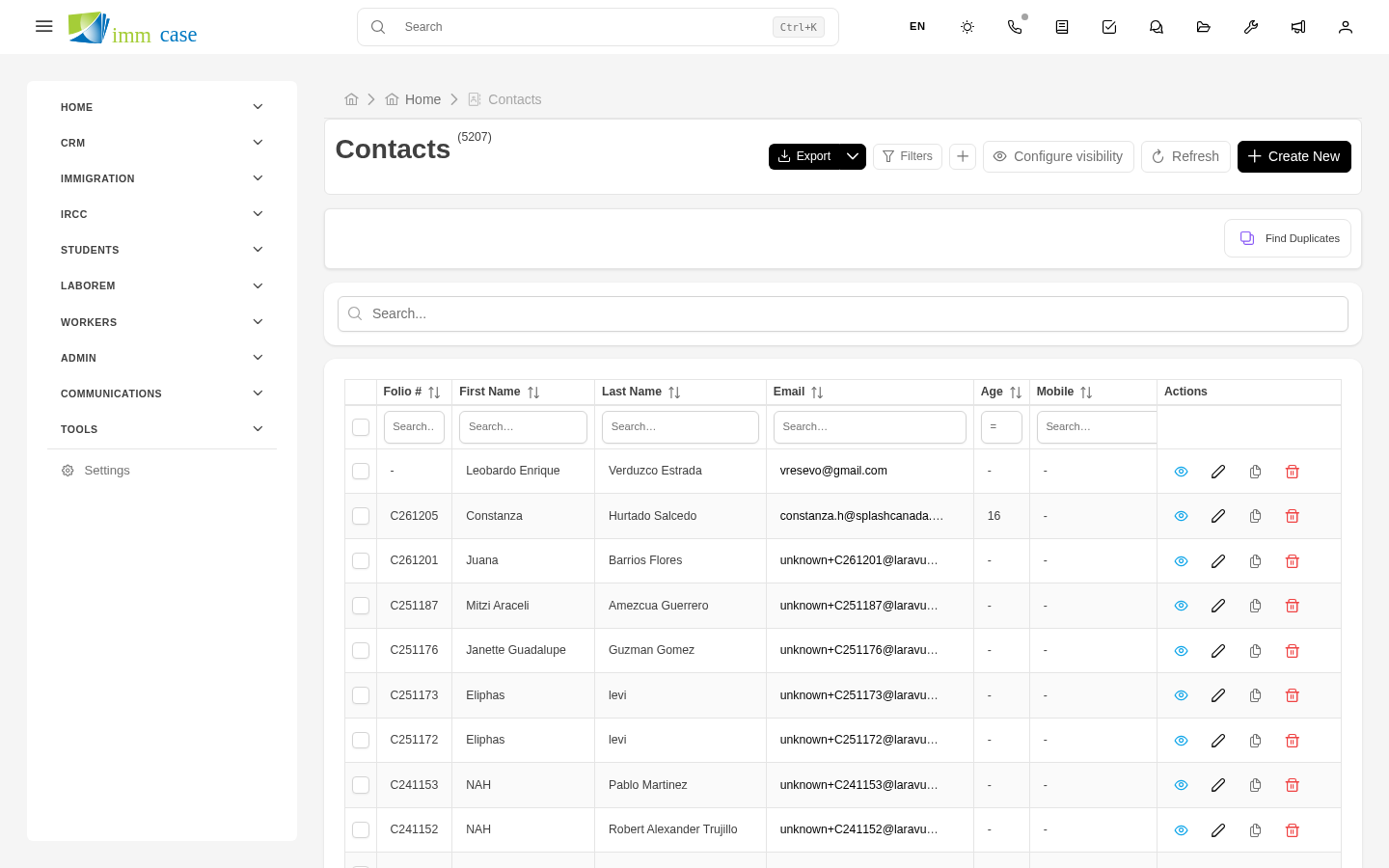 Screenshot: detail view with data sections and related tabs at the bottom