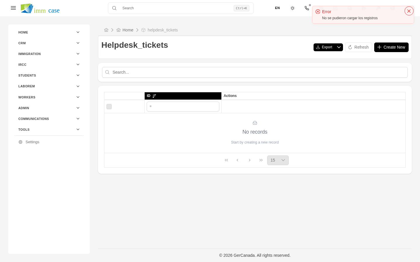 Screenshot: helpdesk ticket creation form