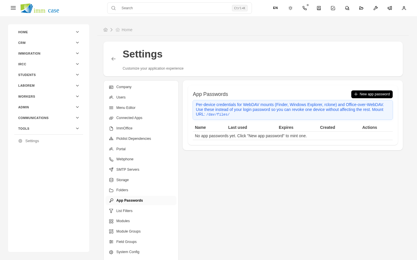 Screenshot: creation screen with newly generated token and copy notice